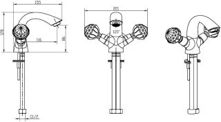 Смеситель для раковины Boheme Imperiale Presente золото 331 Смеситель для раковины Boheme Imperiale Presente золото 331