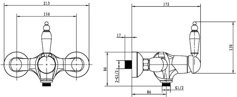 Смеситель для душа Boheme Imperiale Ripresa золото 324 Смеситель для душа Boheme Imperiale Ripresa золото 324