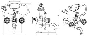 Смеситель для ванны Boheme Imperiale Presente золото 333
