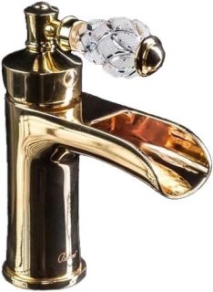 Смеситель  для раковины Boheme Vogue Crystal золото 211-CRST Смеситель  для раковины Boheme Vogue Crystal золото 211-CRST