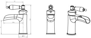 Смеситель  для раковины Boheme Vogue Crystal золото 211-CRST