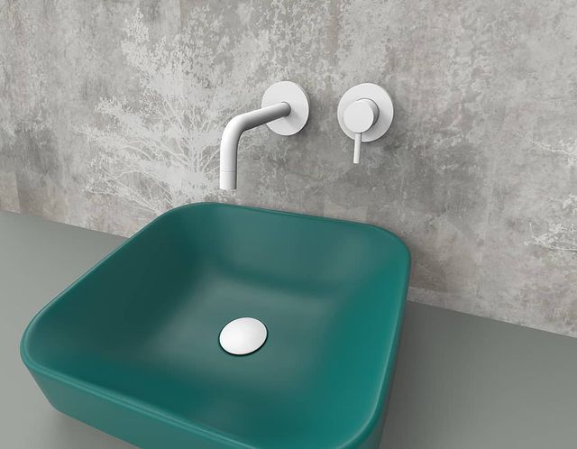Смеситель для раковины встраиваемый Paffoni Light LIG006BO70 с внутренней частью белый