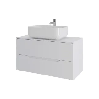 Тумба с раковиной Orange Лайн Li-100TuwMDF+B03-600W 100 см белый матовый