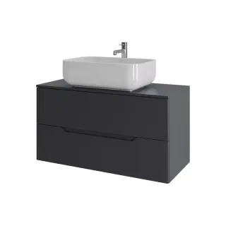 Тумба с раковиной Orange Лайн Li-100TugMDF+B03-600W 100 см графит матовый