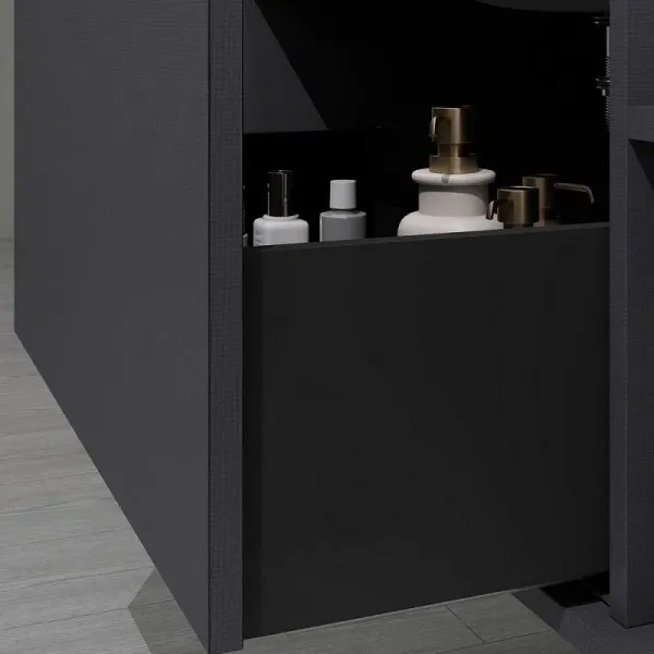 Тумба с раковиной Black&White Universe 9101000 100 см серый матовый