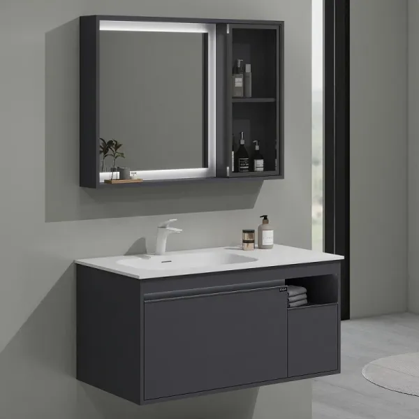 Зеркальный шкаф с подсветкой Black&White Universe 910MC1000 95 см сенсорное включение