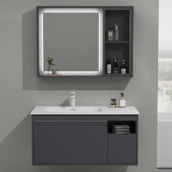 Зеркальный шкаф с подсветкой Black&White Universe 910MC1000 95 см сенсорное включение