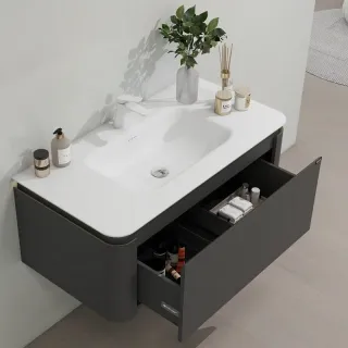 Тумба с раковиной Black&White Universe 935800 80 см серый