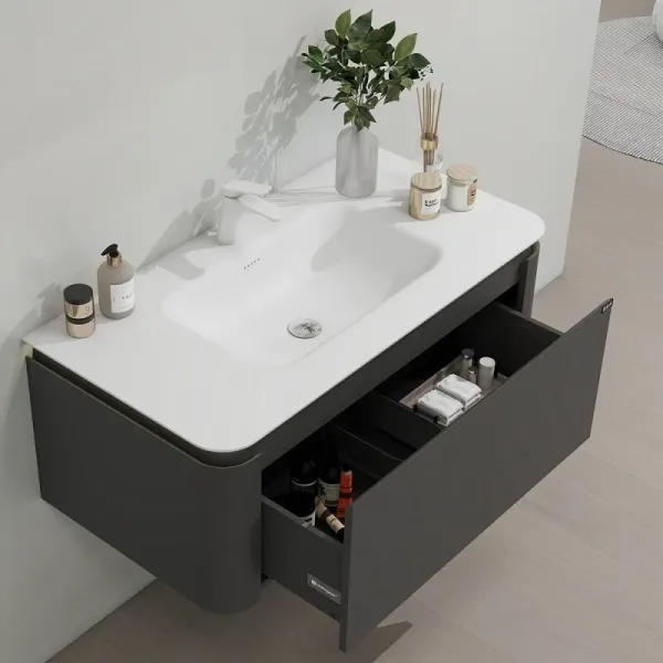 Тумба с раковиной Black&White Universe 935800 80 см серый