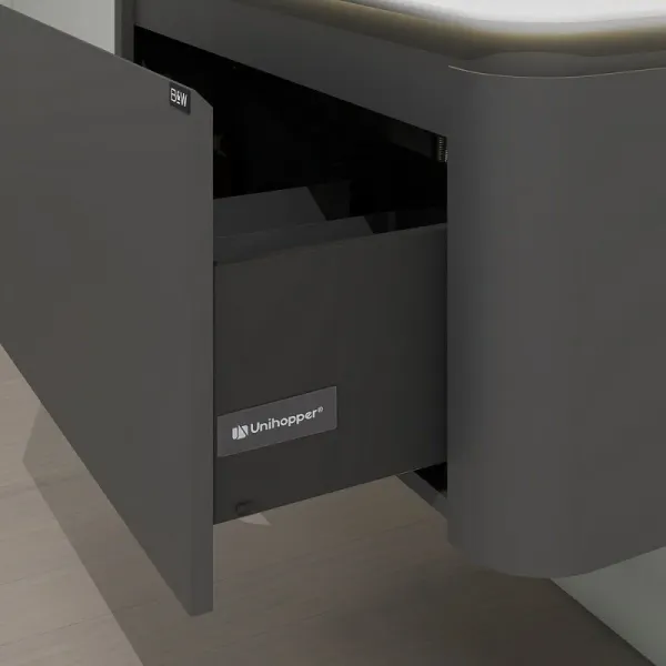 Тумба с раковиной Black&White Universe 935800 80 см серый