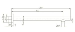 Кронштейн для верхнего душа Paini 50CR745TT35 35см хром