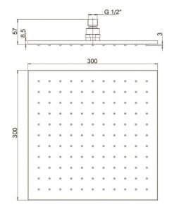 Верхний душ Paini 50CR759Q30 30см хром
