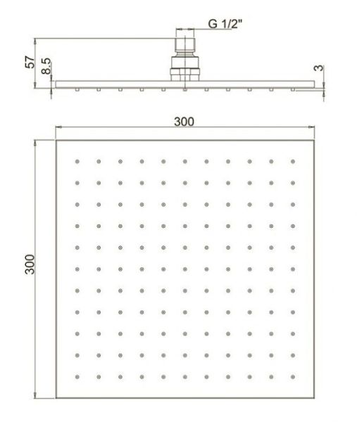 Верхний душ Paini 50CR759Q30 30см хром