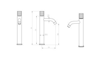 Смеситель для раковины Boheme Matt Black SPIRALE_Комплект черный матовый