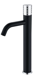 Смеситель для накладной раковины Boheme Stick Black diamond чёрный/хром 122-BCR