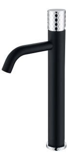 Смеситель для накладной раковины Boheme Stick Black diamond чёрный/хром 122-BCR