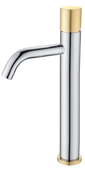 Смеситель для накладной раковины Boheme Stick Chrome touch хром/золото 122-CRG.2