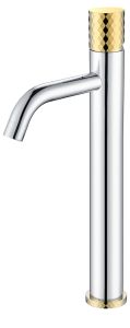 Смеситель для накладной раковины Boheme Stick Chrome diamond хром/золото 122-CRG