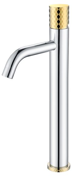 Смеситель для накладной раковины Boheme Stick Chrome diamond хром/золото 122-CRG