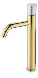 Смеситель для накладной раковины Boheme Stick Gold touch золото/хром 122-GCR.2