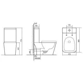 Унитаз напольный SantiLine SL-5024 белый