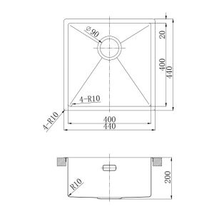 Кухонная мойка Lemark Olanga 440 9932124 чёрный матовый
