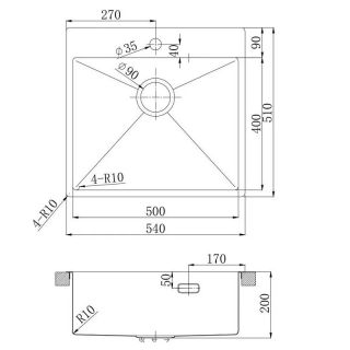 Кухонная мойка Lemark Janga 540 9936111 графит