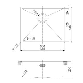 Кухонная мойка Lemark Olanga 540 9932128 чёрный матовый