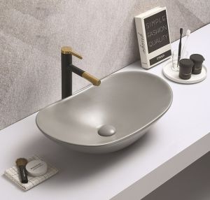 Раковина CeramaLux 7811AMH-5 серая 61.5 см