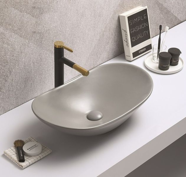 Раковина CeramaLux 7811AMH-5 серая 61.5 см