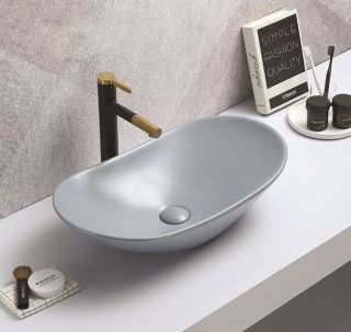 Раковина CeramaLux 7811AMHL-4  голубая 61.5 см