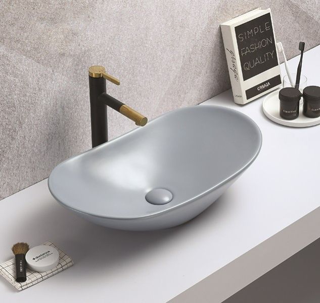 Раковина CeramaLux 7811AMHL-4  голубая 61.5 см
