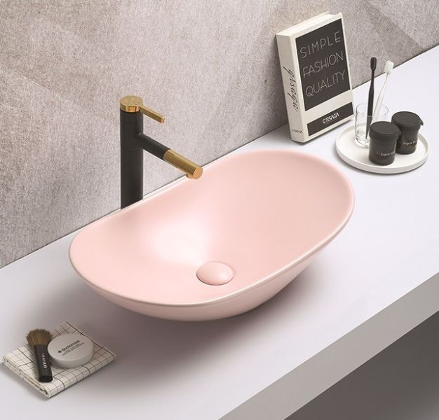 Раковина CeramaLux 7811AMP-3 розовая 61.5 см