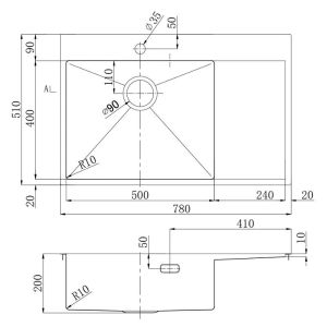 Кухонная мойка Lemark Kezadra 780L 9937149 сталь