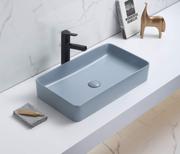Раковина CeramaLux 78189MHL-4 голубая 60.5 см