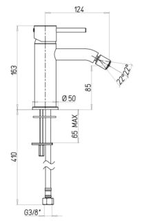 Смеситель для биде Paini Cox 78PZ304O чёрный матовый
