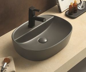 Раковина CeramaLux 78239XMDH-2 серая 50.5 см