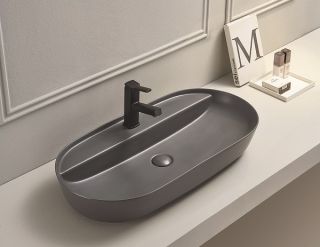 Раковина CeramaLux 78325MDH серая 81.5 см