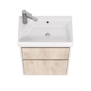 Тумба под раковину Dreja Slim 99.0500 55 см дуб кантри/белый