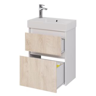 Тумба под раковину Dreja Slim 99.0500 55 см дуб кантри/белый