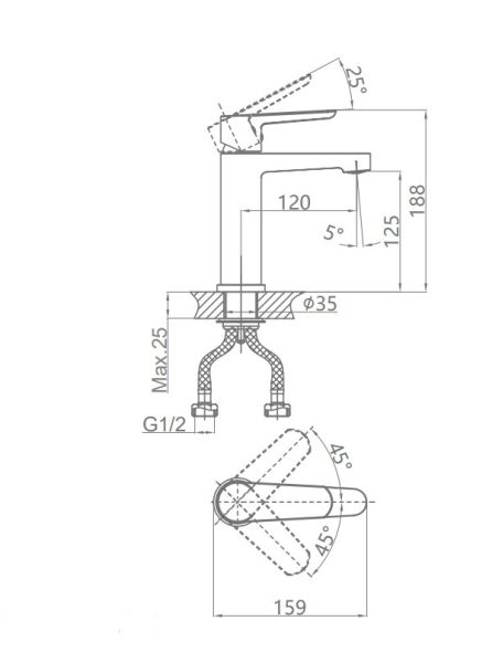 Смеситель для раковины D&K Bayern.Mnchen DA1562105 чёрный