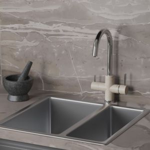 Смеситель для кухни Paini Cox 7855643CR3V11L2KM с подводом для фильтра granite sahara