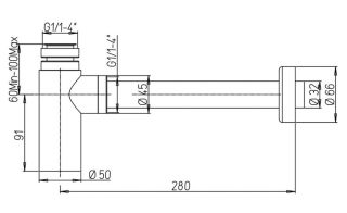 Сифон для раковины Paini Cox 78PJ849 матовое золото Сифон для раковины Paini Cox 78PJ849 матовое золото