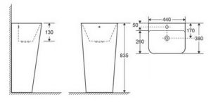 Раковина  CeramaLux G-302 белая 44 см