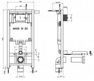 Унитаз с инсталляцией Jacob Delafon Patio E21734RU-00 с сиденьем Микролифт и клавишей смыва