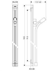Штанга для душа Hansgrohe Raindance 90 см Unica 27636000