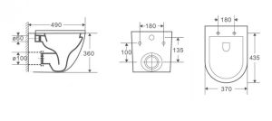 Унитаз CeramaLux 2197MB подвесной с сиденьем Микролифт