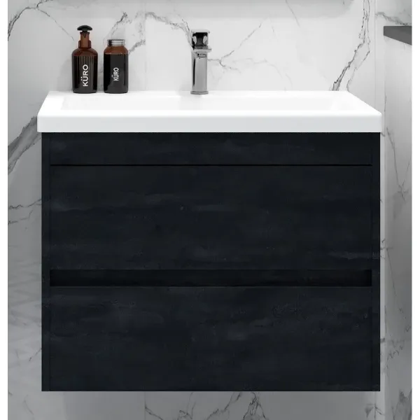 Тумба под раковину ArtMax Family Family-M-580-2C-SO-HC 60 см угольный камень