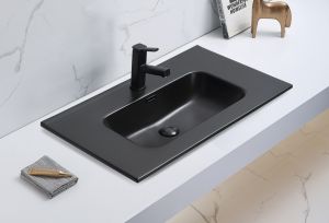 Раковина  CeramaLux 9060MMB чёрная 61.3 см