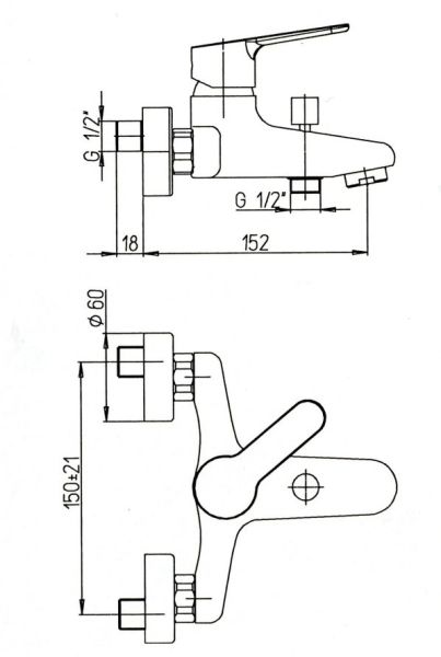 Смеситель для ванны Paini Bios 059CR111LMKM хром